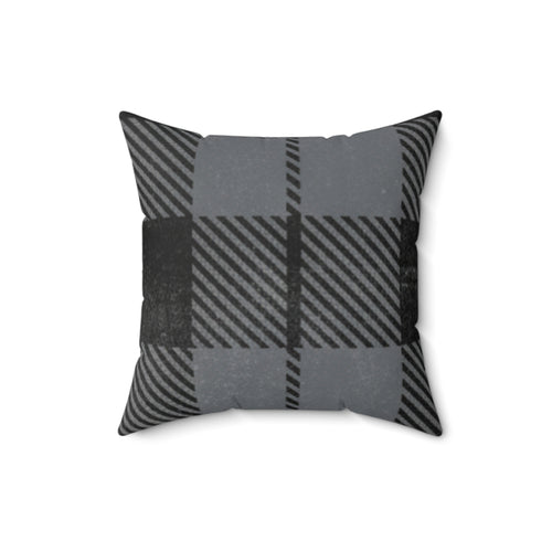 Gray Buffalo Plaid Decorative Pillow — Cozy Farmhouse Throw Cushion