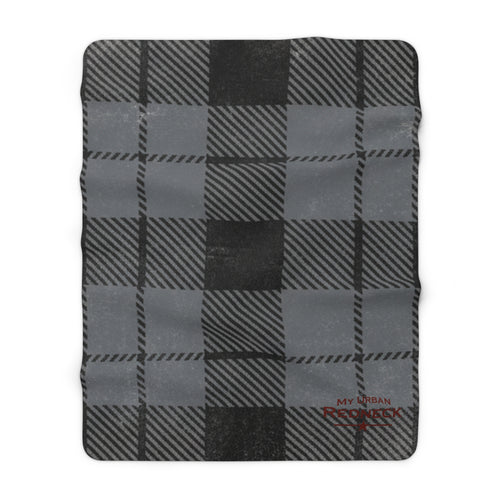 Gray Buffalo Plaid Sherpa Fleece Blanket — Cozy 'My Urban Redneck' Throw